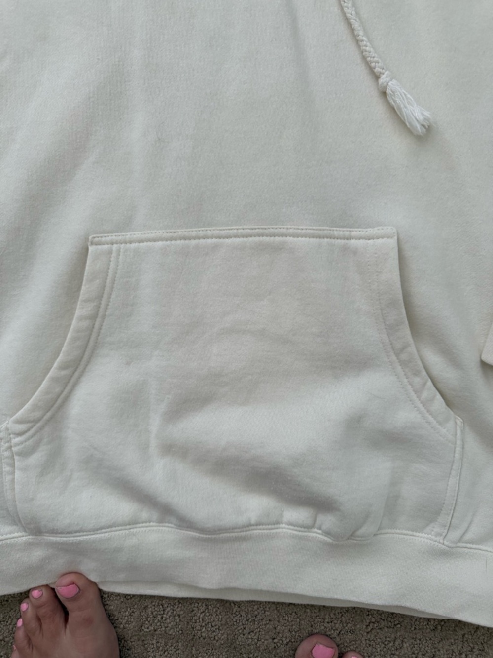 Olivelynn Cream Cotton Hoodie with I HOPE YOU HAVE A GOOD DAY Logo - Picture 4 of 8